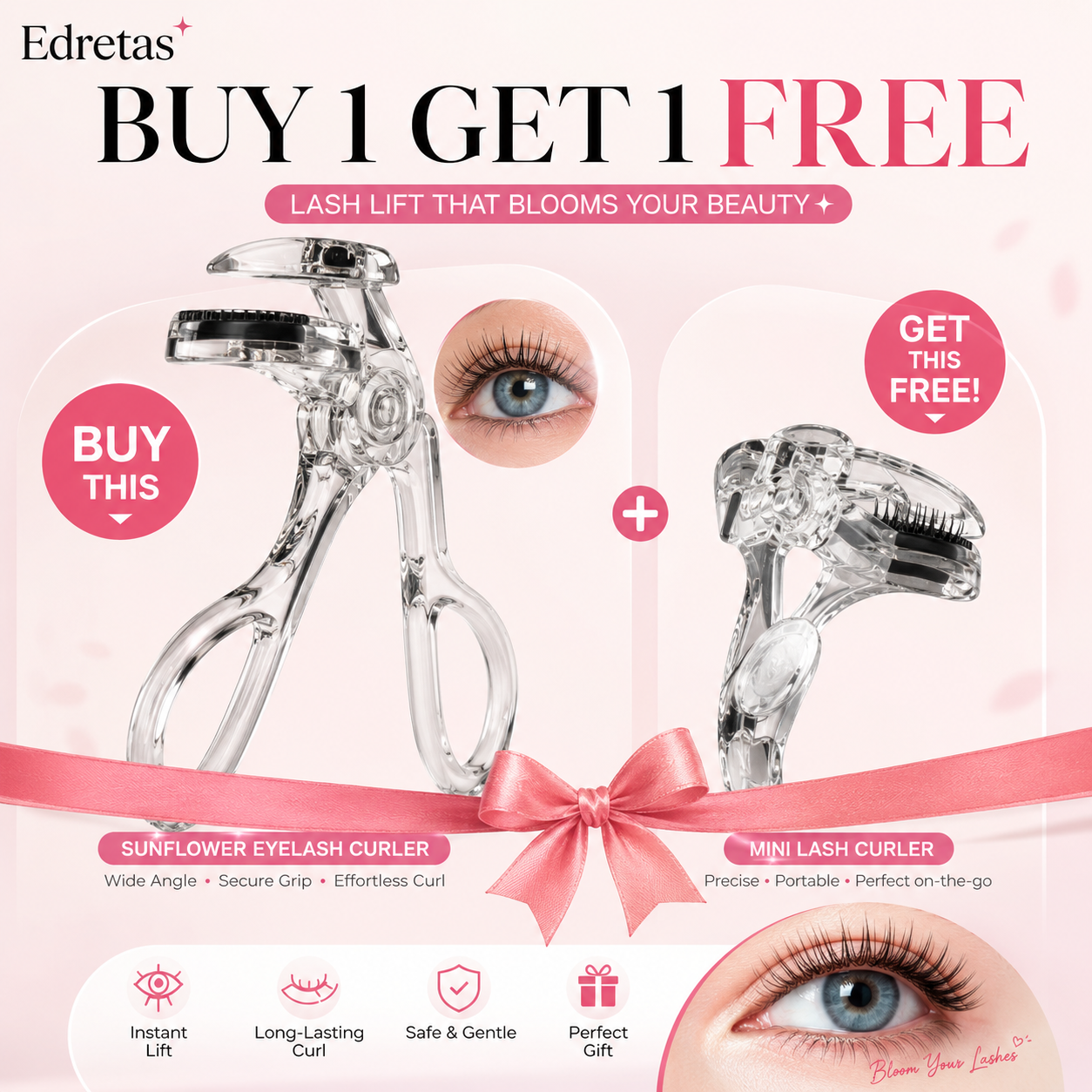 Edertas 2-in-1 Wide-Angle Lash Curler Set