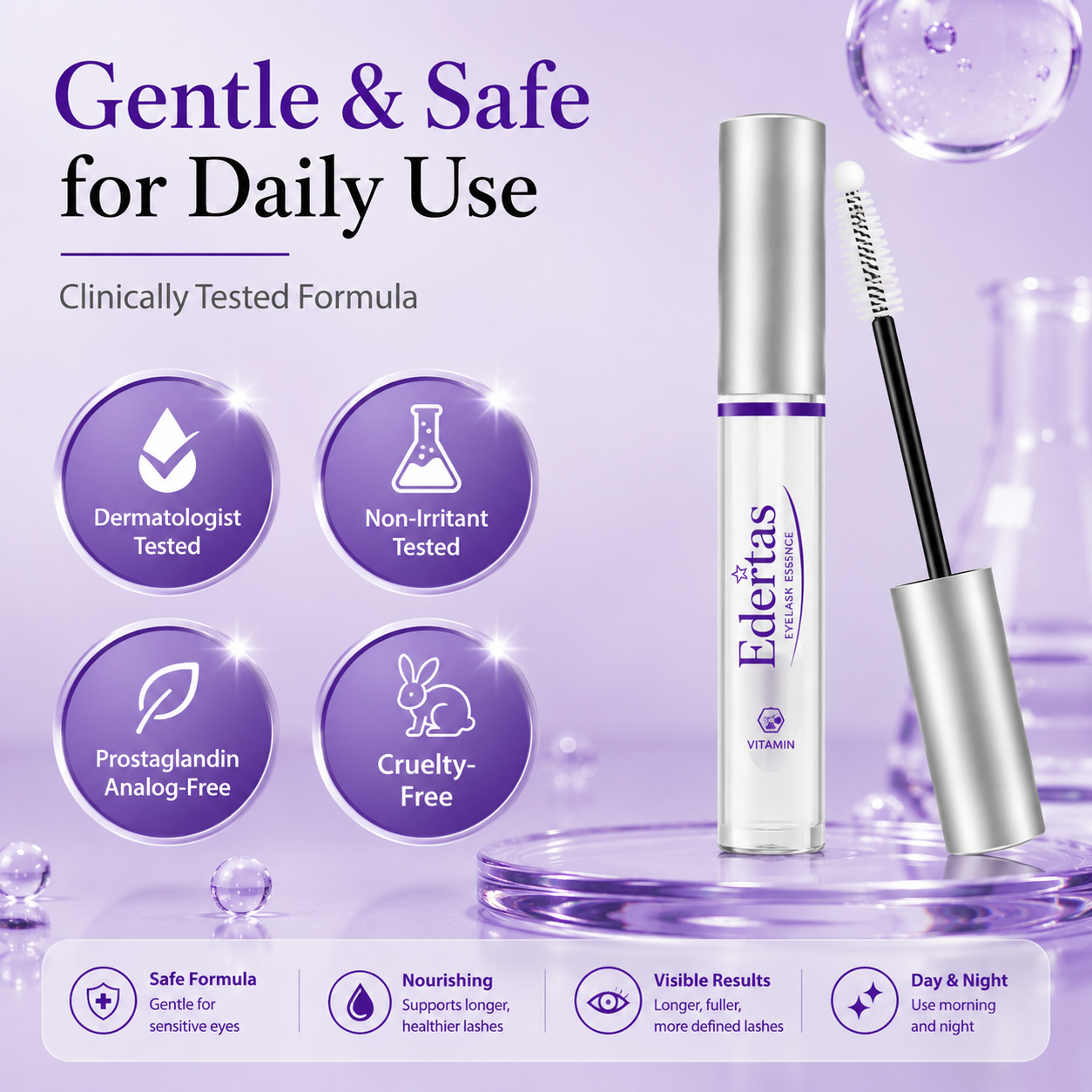 Edertas Eyelash Serum – Say Goodbye to Short, Sparse Lashes