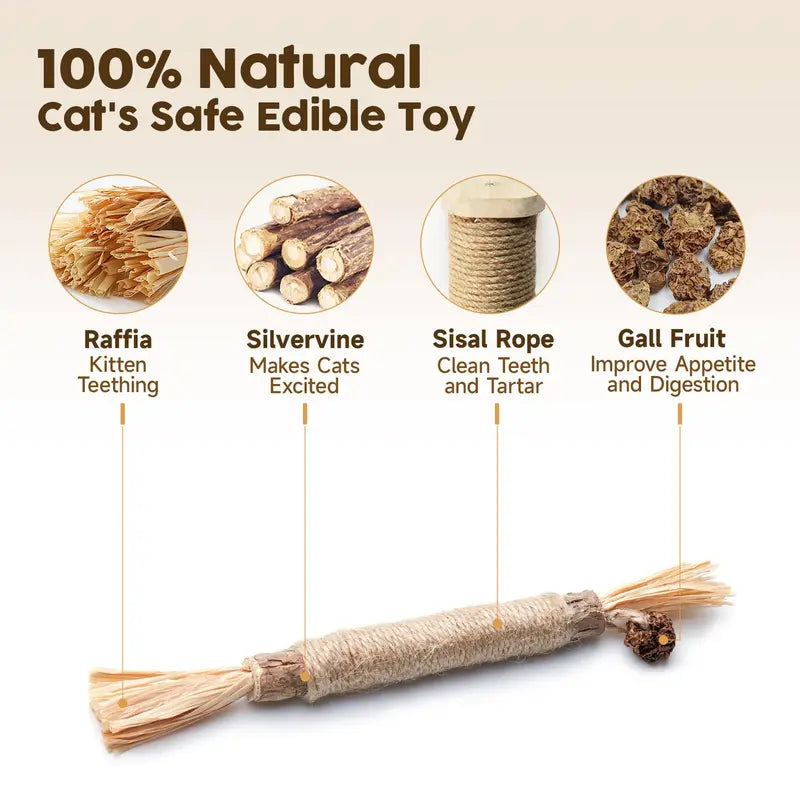 Edertas Natural Cat Chew Toy – Reduce Boredom, Support Cleaner Teeth