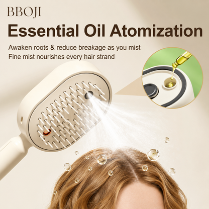 BBOJI Anti-Frizz Spray Massage Comb & Hair Oil Set