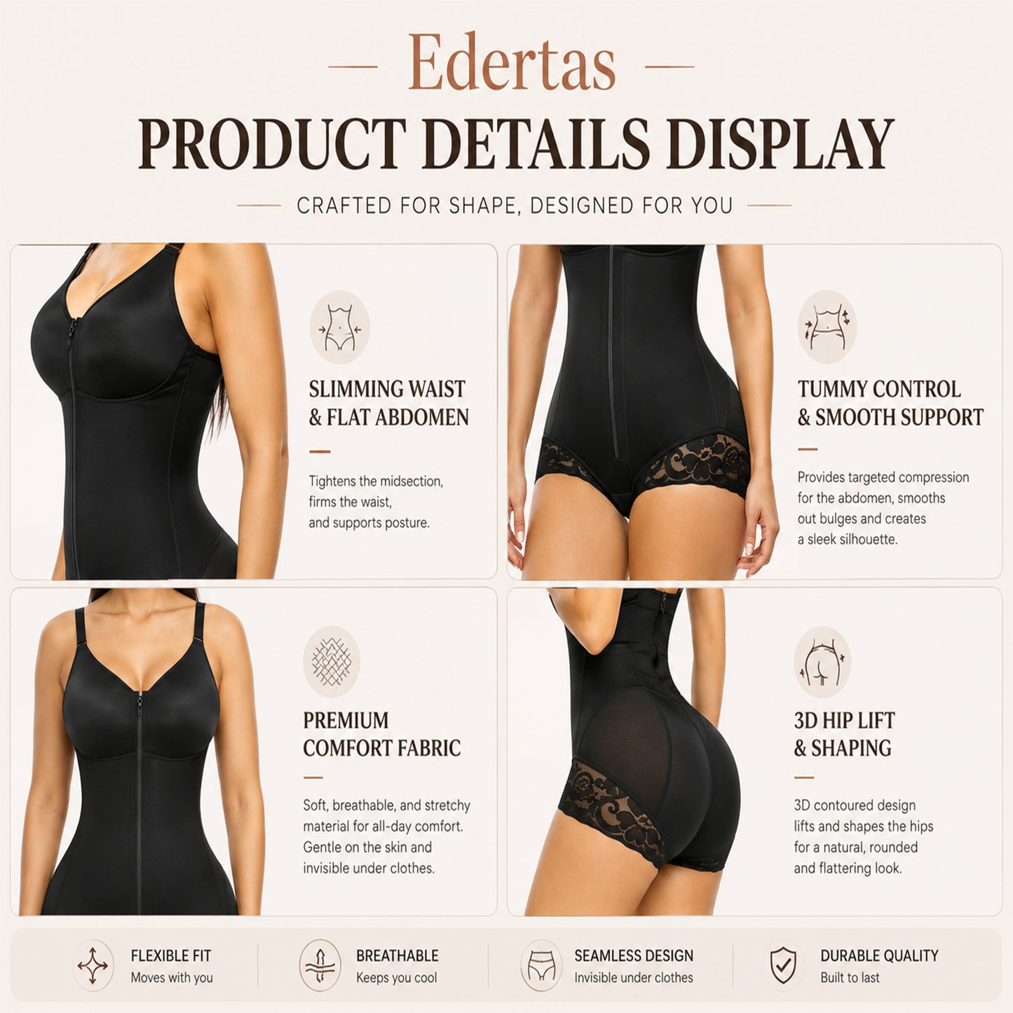 Edertas Full-Body Tummy Control & Butt-Lifting Shapewear