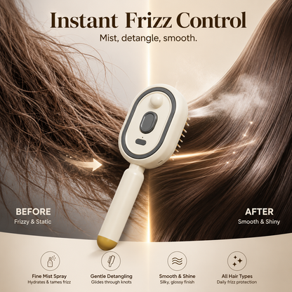 BBOJI Anti-Frizz Spray Massage Comb & Hair Oil Set