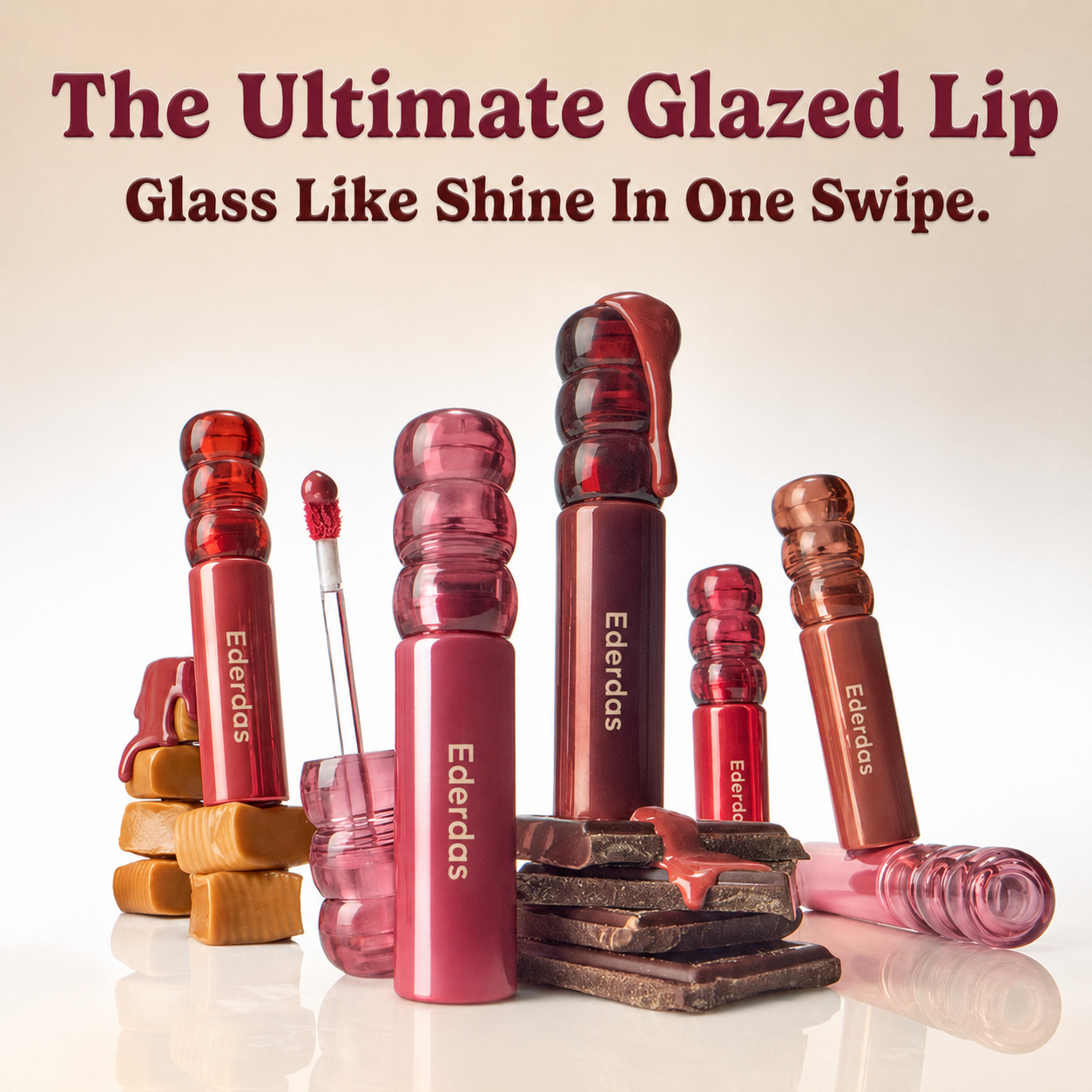 Ederdas Juicy Glazed Lip Tint – Soft Color, Mirror Shine