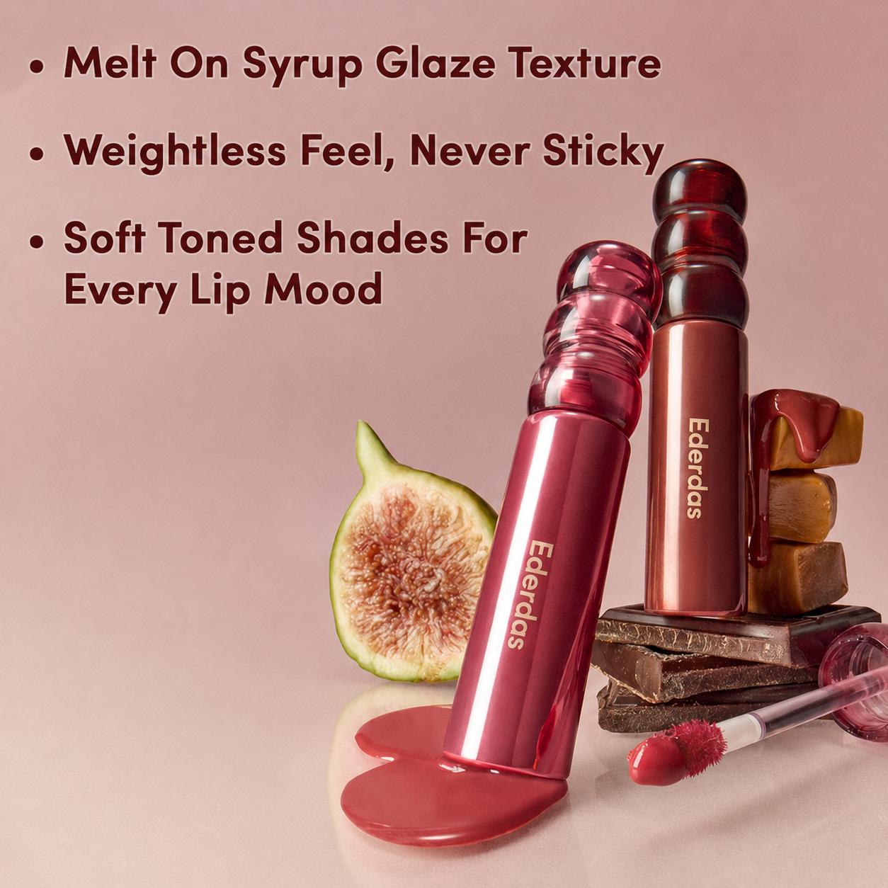 Ederdas Juicy Glazed Lip Tint – Soft Color, Mirror Shine