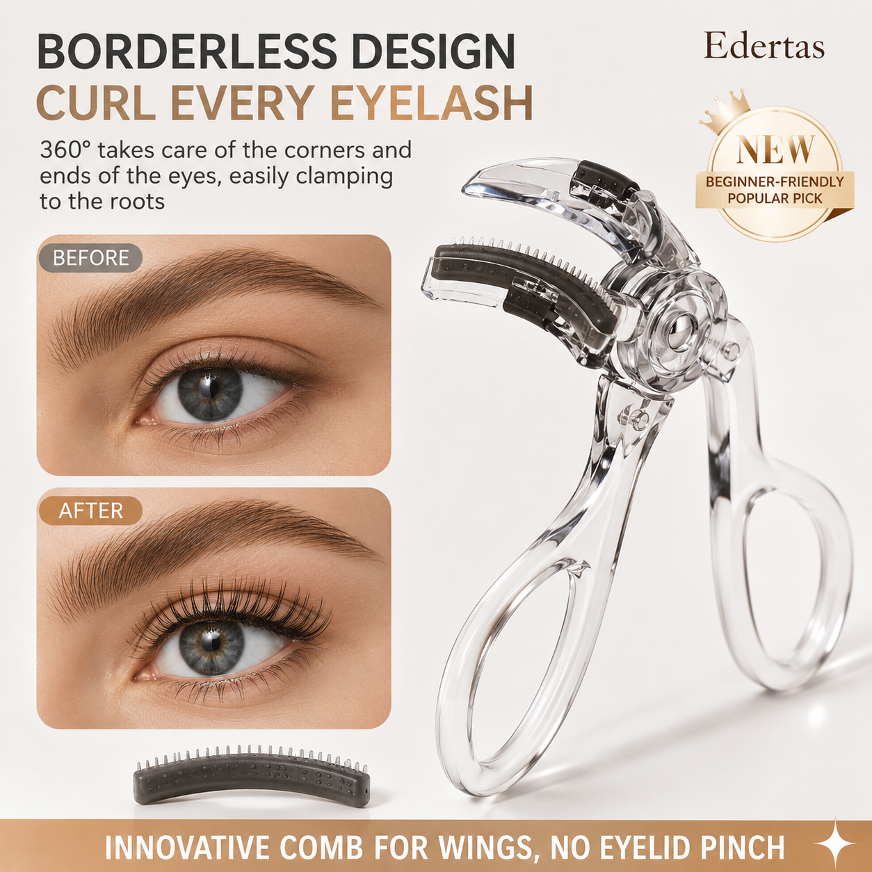 Edertas 2-in-1 Wide-Angle Lash Curler Set