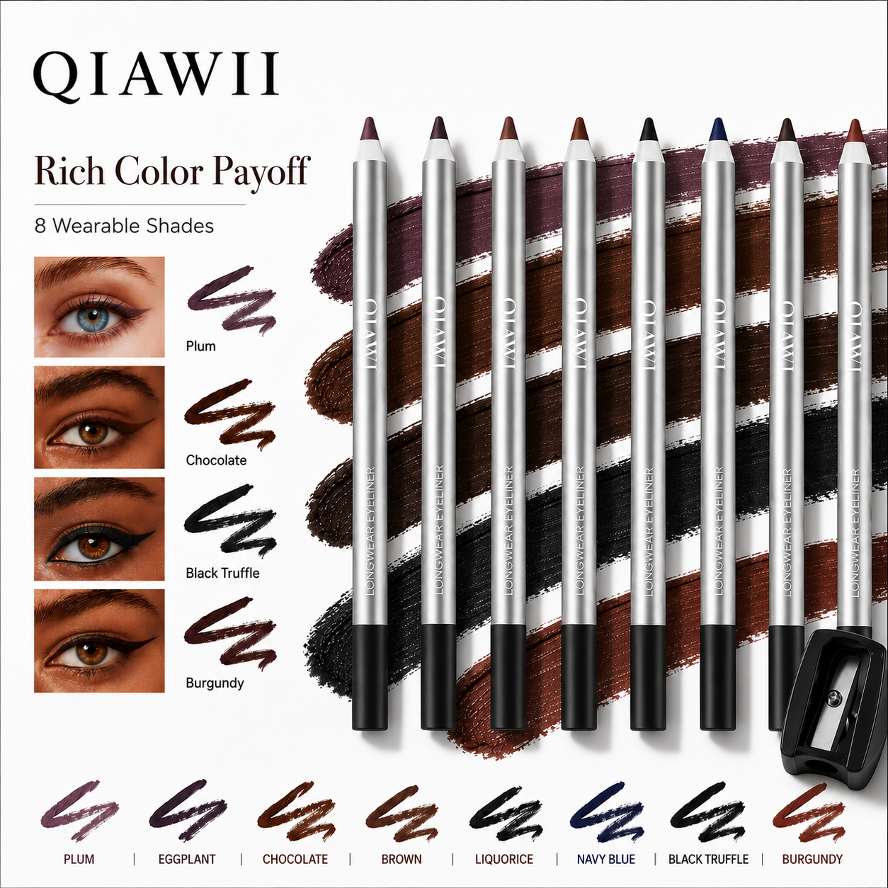 QIAWI Waterproof Eyeliner Pencil