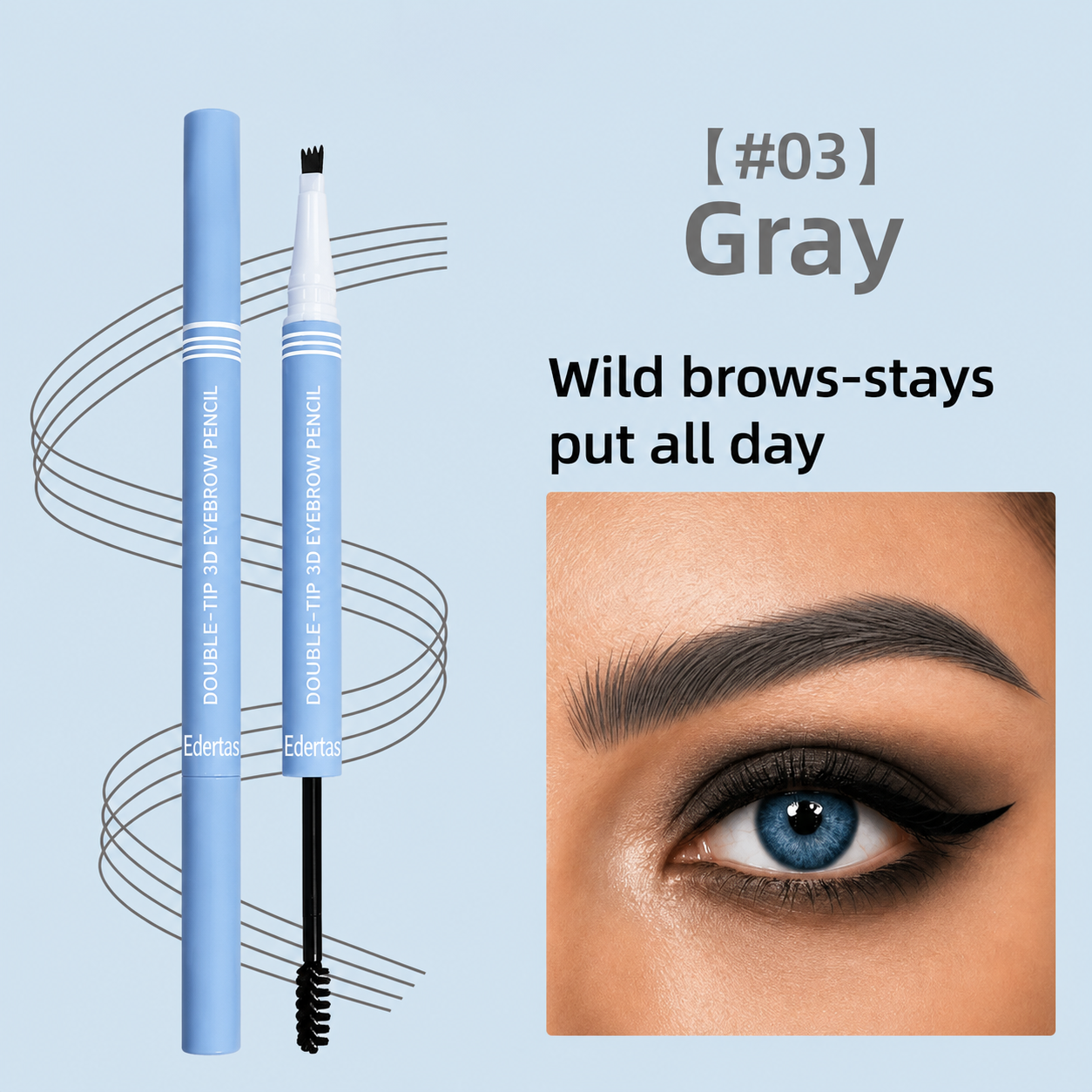 Edertas 2-in-1 Eyebrow Pen with Spoolie – Define, Fill & Blend