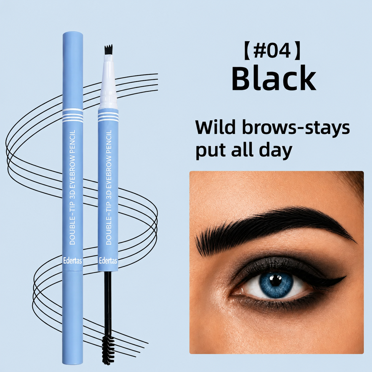 Edertas 2-in-1 Eyebrow Pen with Spoolie – Define, Fill & Blend
