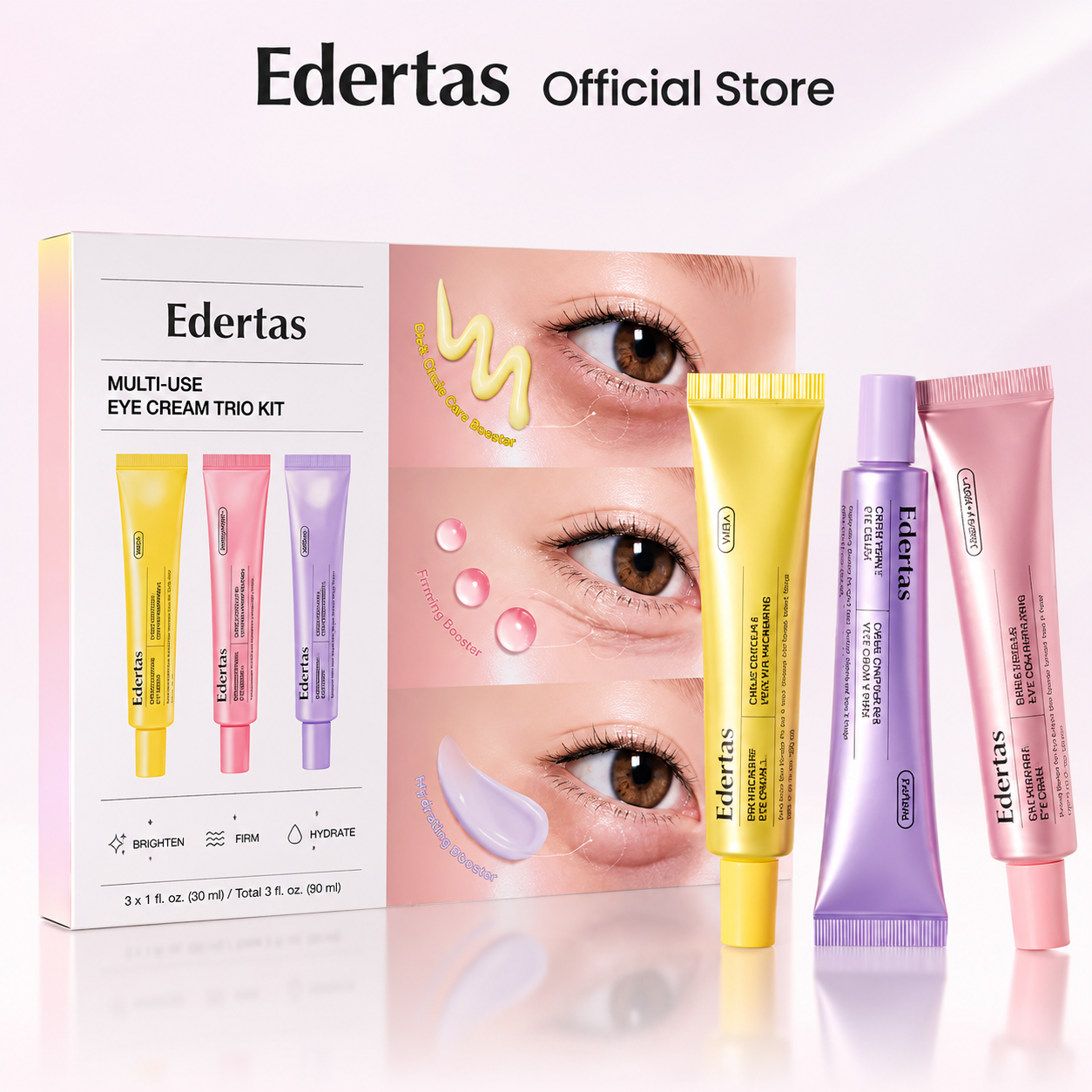 Edertas Eye Rescue Trio – Brighten, Depuff & Smooth Tired Eyes