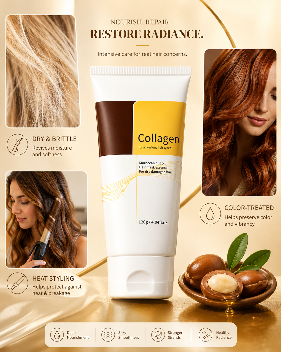 Edertas 5-Minute Deep Conditioning Hair Mask for Dry, Frizzy & Damaged Hair