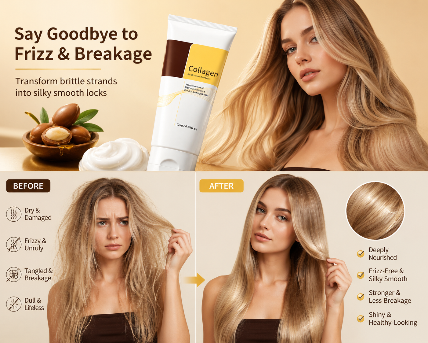 Edertas 5-Minute Deep Conditioning Hair Mask for Dry, Frizzy & Damaged Hair