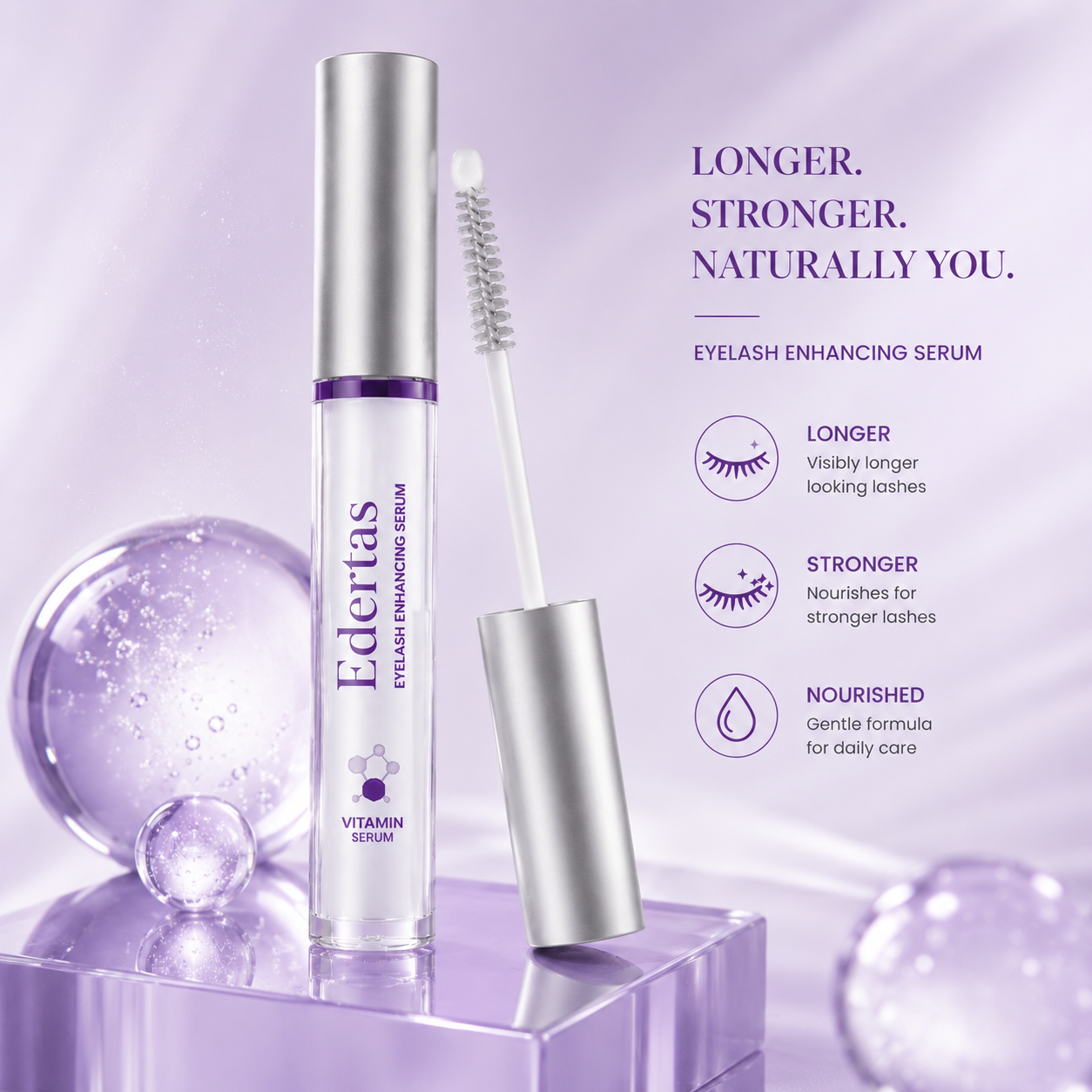Edertas Eyelash Serum – Say Goodbye to Short, Sparse Lashes